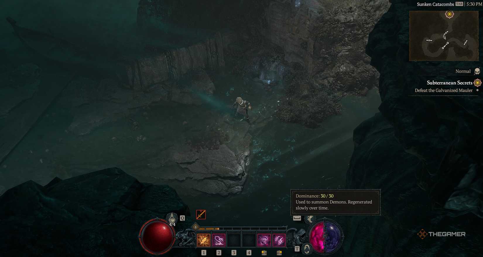 Playing the Warlock class in Diablo 4.
