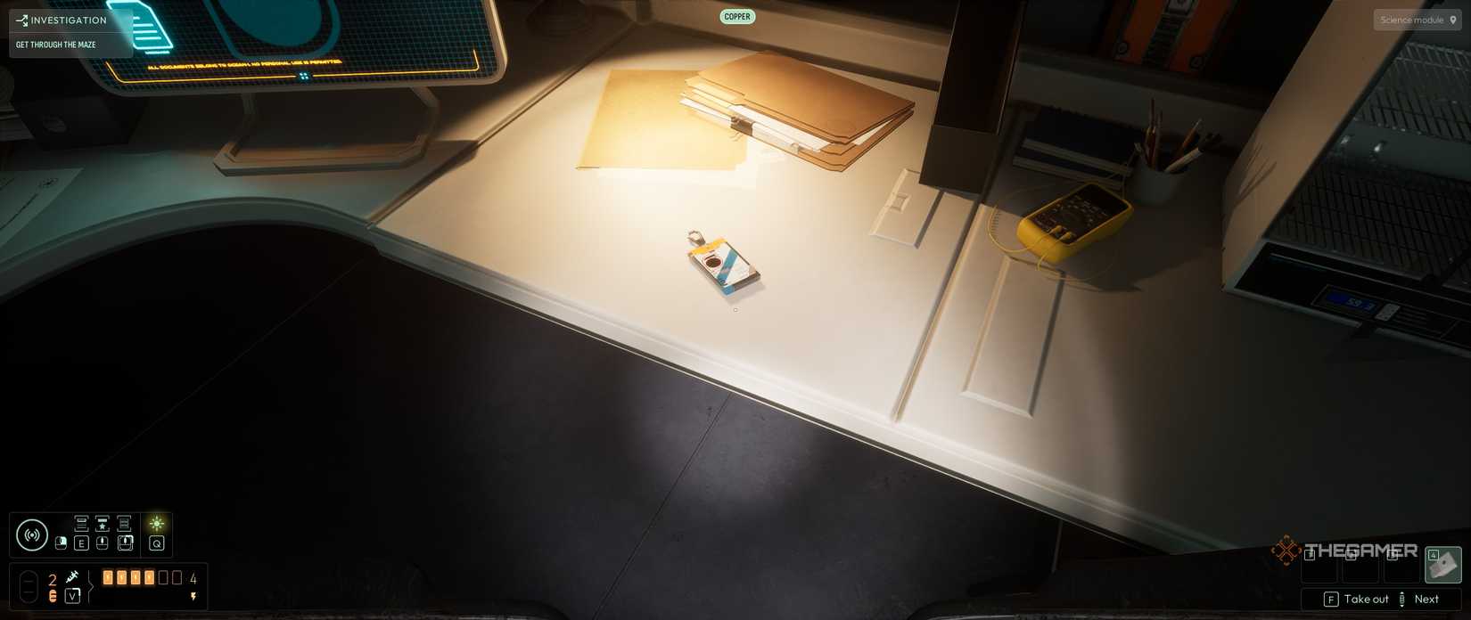 A Key Card on a desk in Cthulhu The Cosmic Abyss.