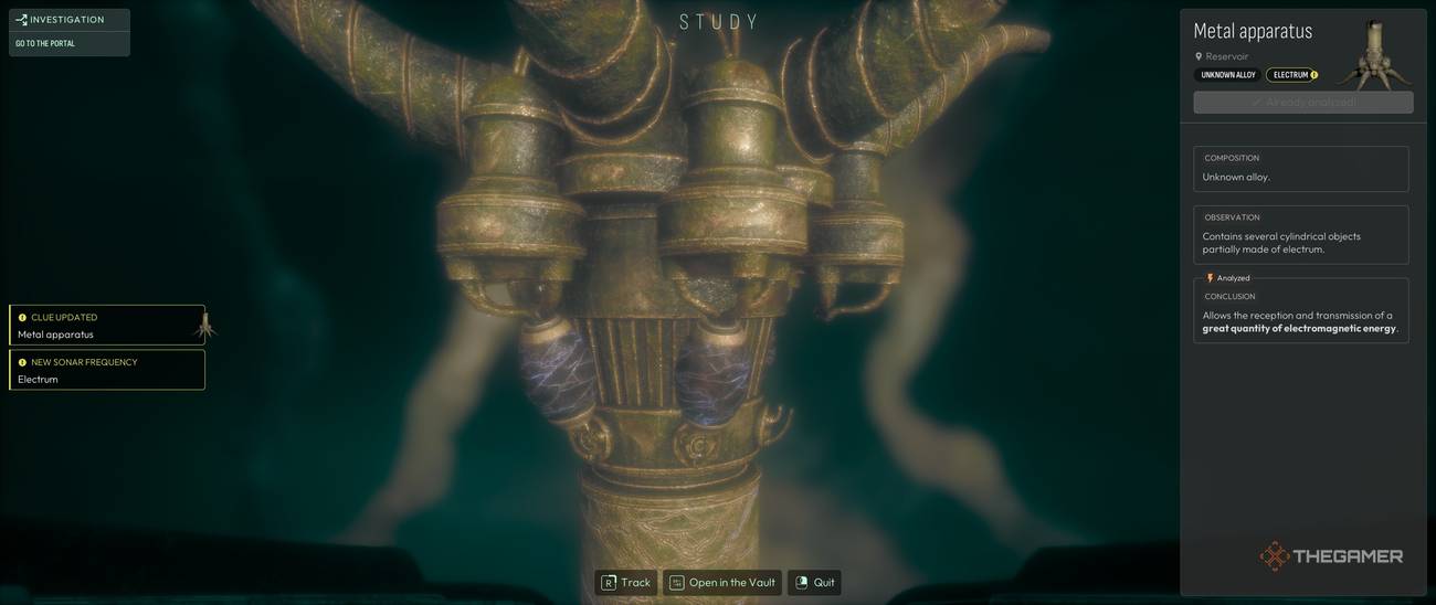 A machine being inspected underwater in Cthulhu The Cosmic Abyss.