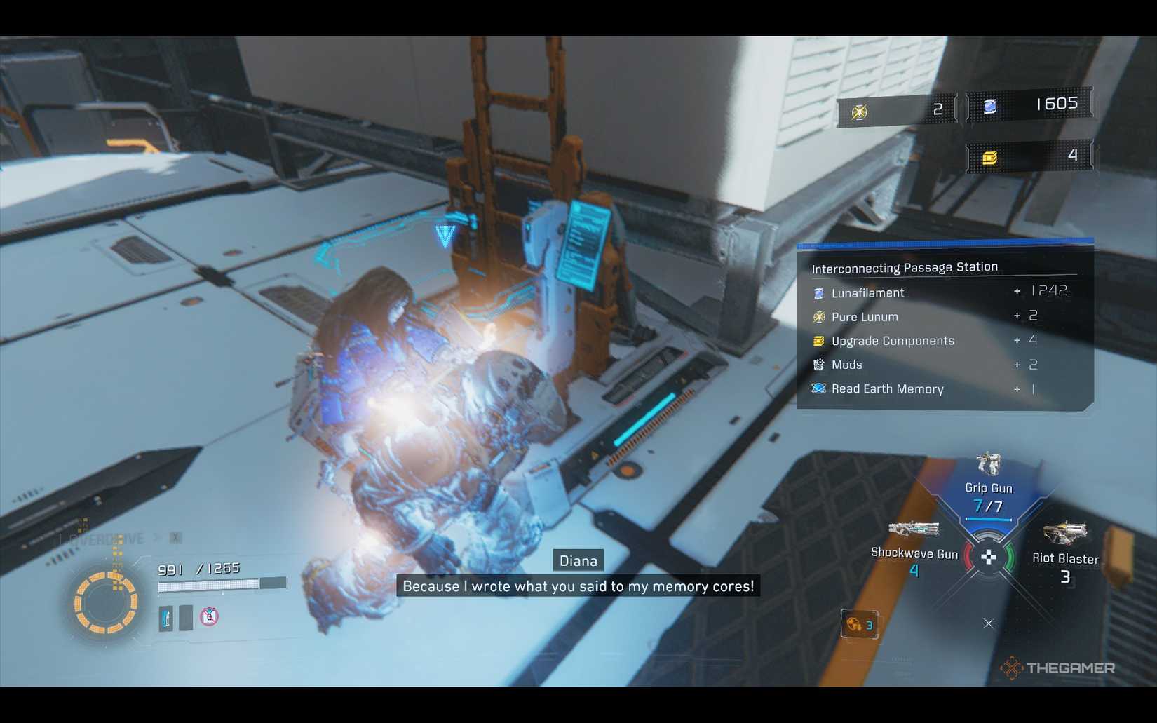 An escape hatch telling you what you've done so far since you left Pragmata's shelter.