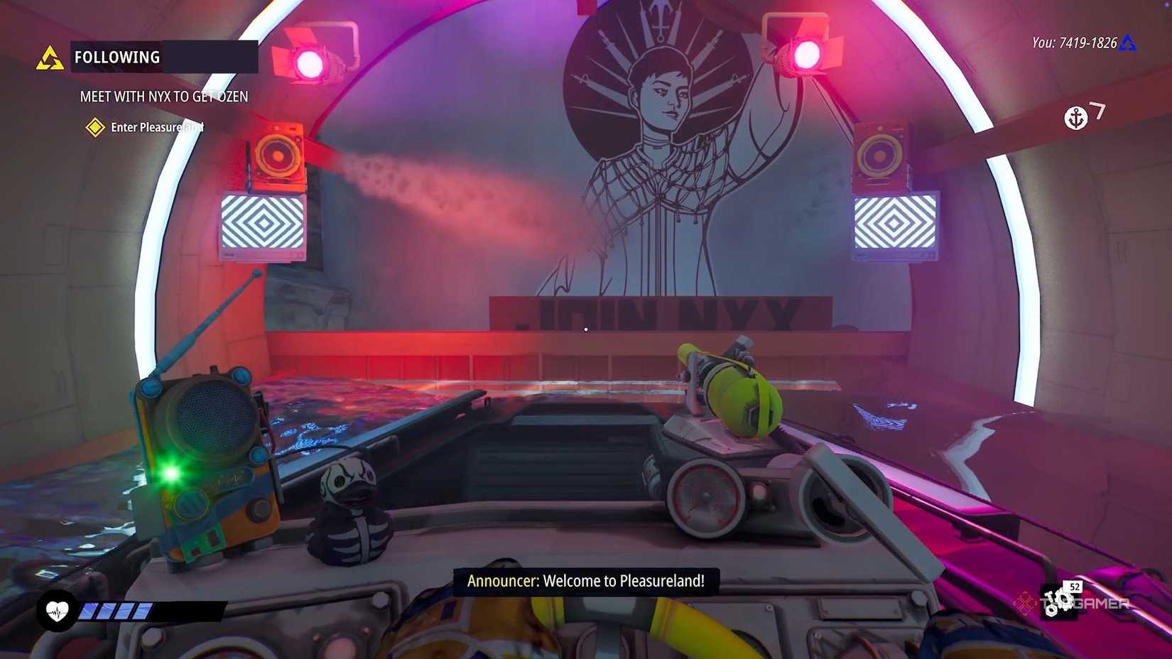 Boat in the entrance to Pleasureland in Tides of Tomorrow.