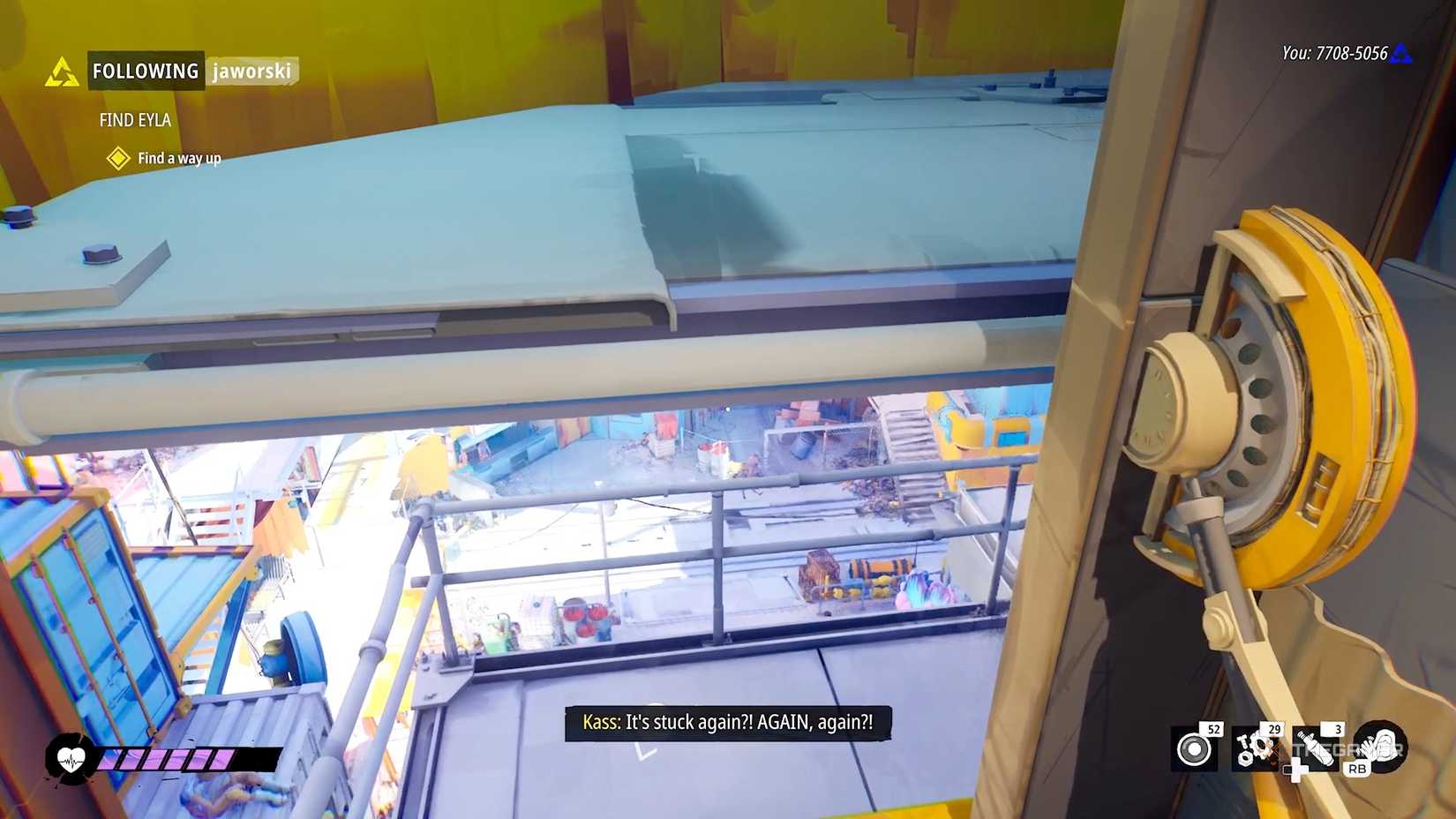 Getting out of the elevator in Tides of Tomorrow.