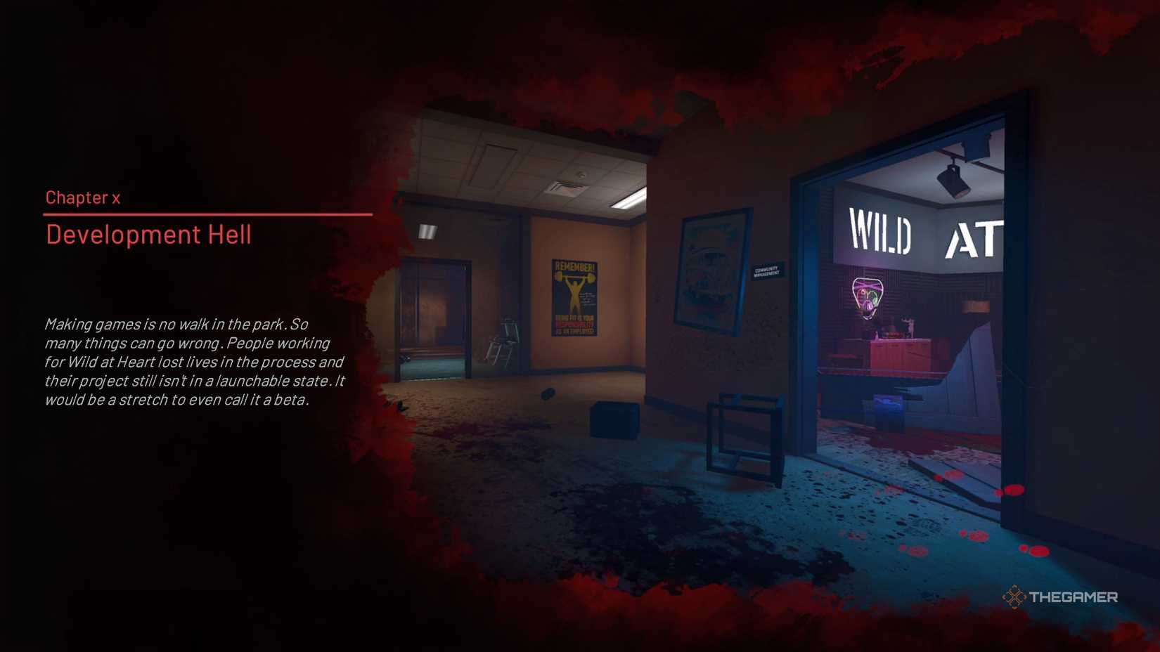 Crime Scene Cleaner Development Hell loading screen.