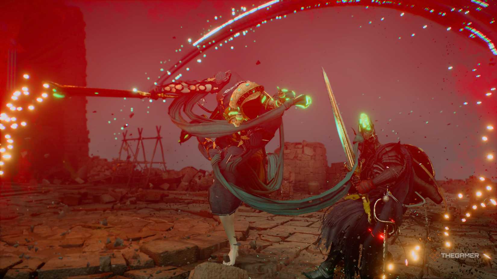 The deadly sword slash of Antumbra in the Crimson Desert.