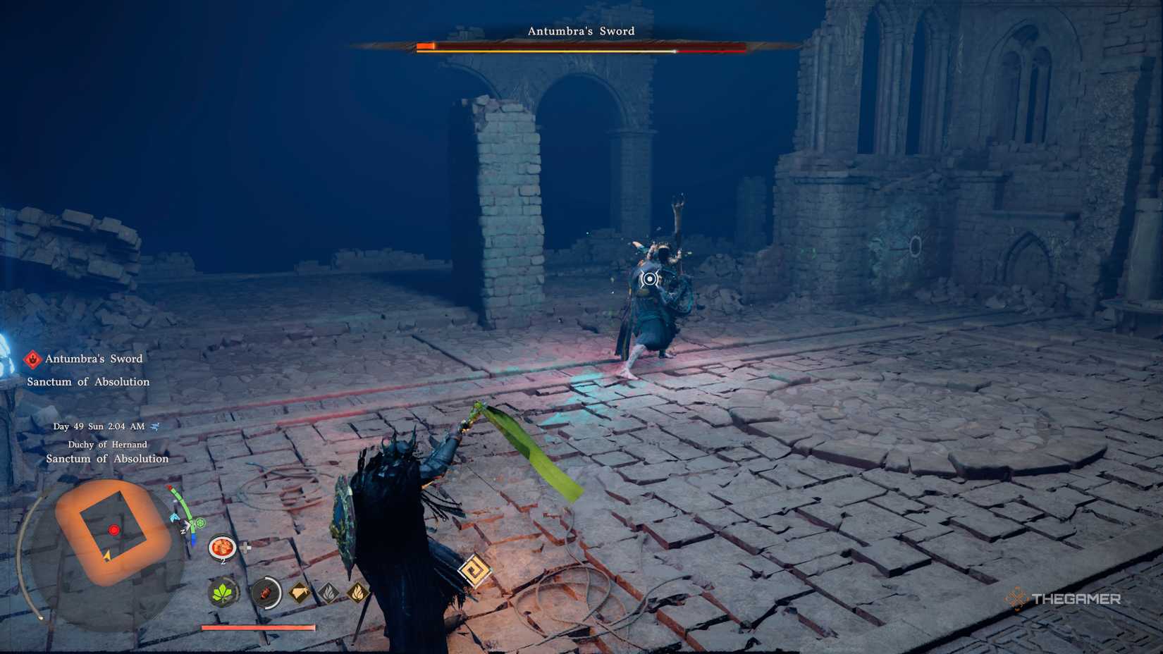 The Sword of Antumbra coils in the Crimson Desert.