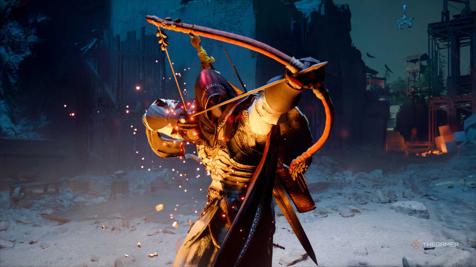 Kliff draws his bow in Crimson Desert.