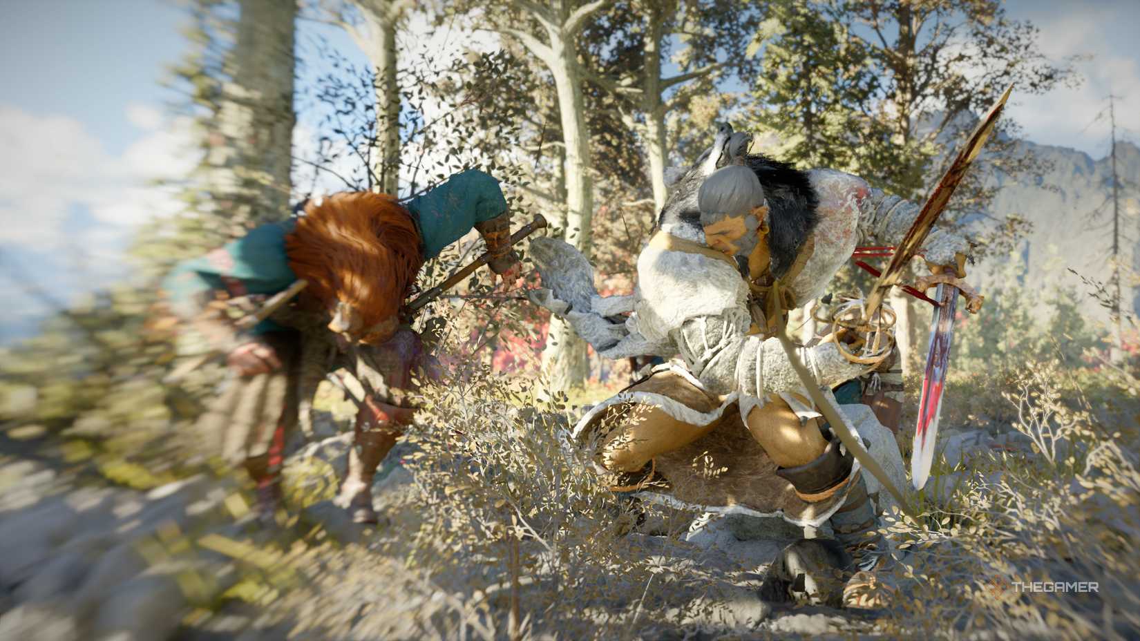 Dual Wielding Mid Fight in Crimson Desert.