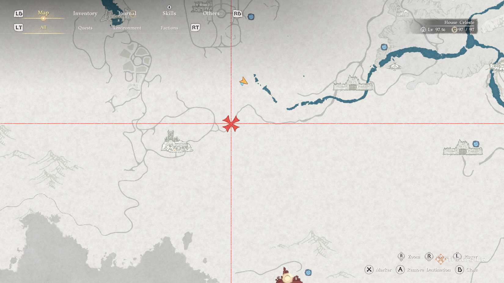 The Focused Force Palm Exact point on the map in the Crimson Desert.