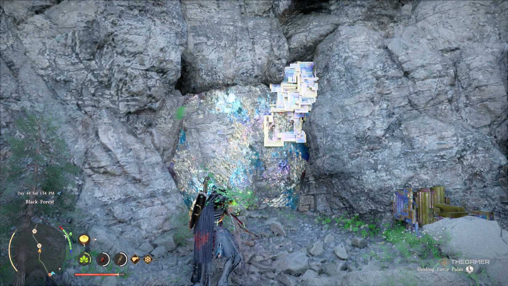 The Focused Force Palm Wall in the Crimson Desert.