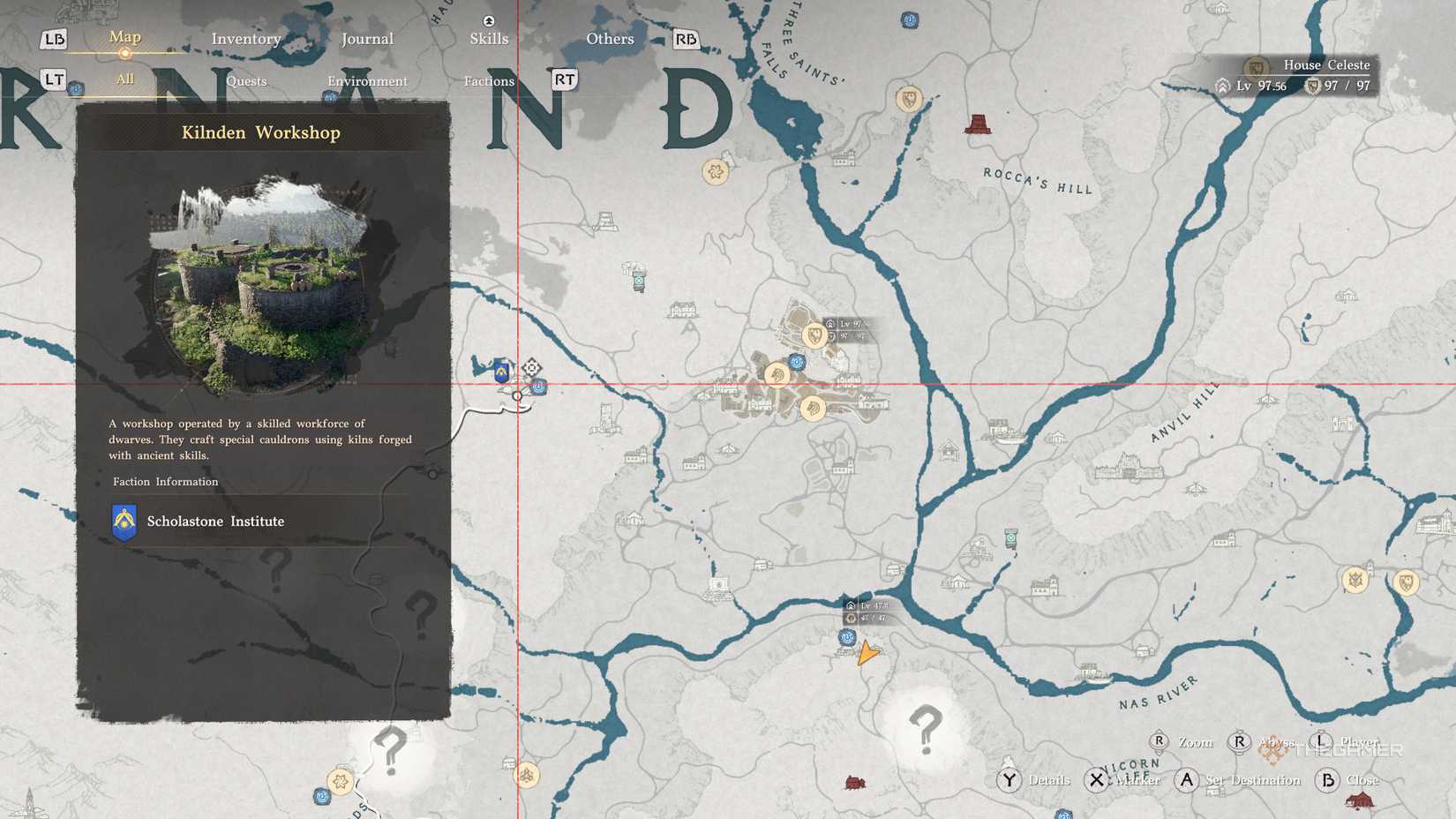 Klinden on the map in the Crimson Desert.