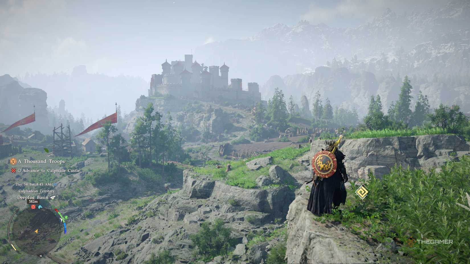 Cliff overlooks an area in the Crimson Desert.