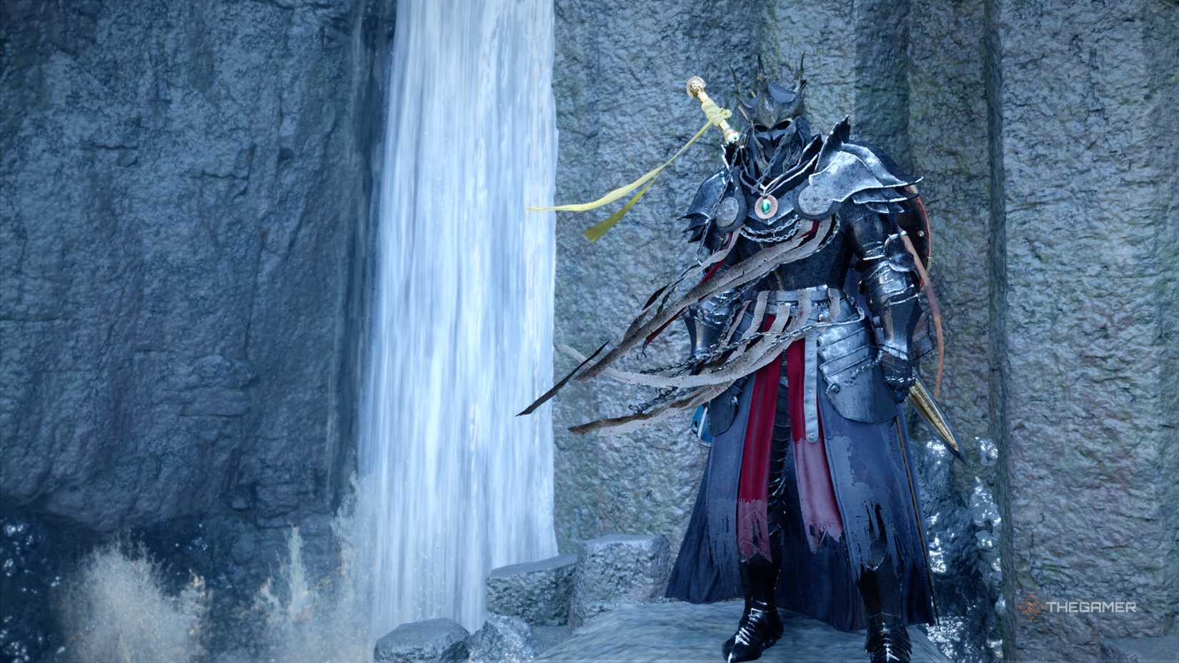 Entrance to Vaporwalker Boots Falls in the Crimson Desert.