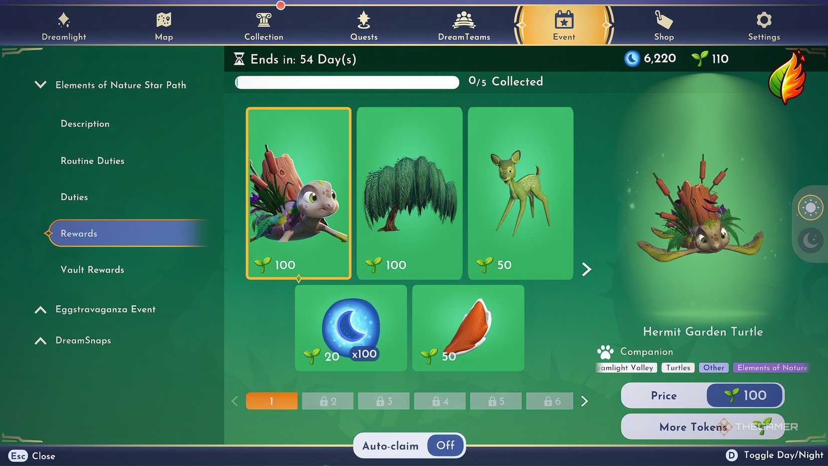 Disney Dreamlight Valley Elements of Nature Star Path rewards.