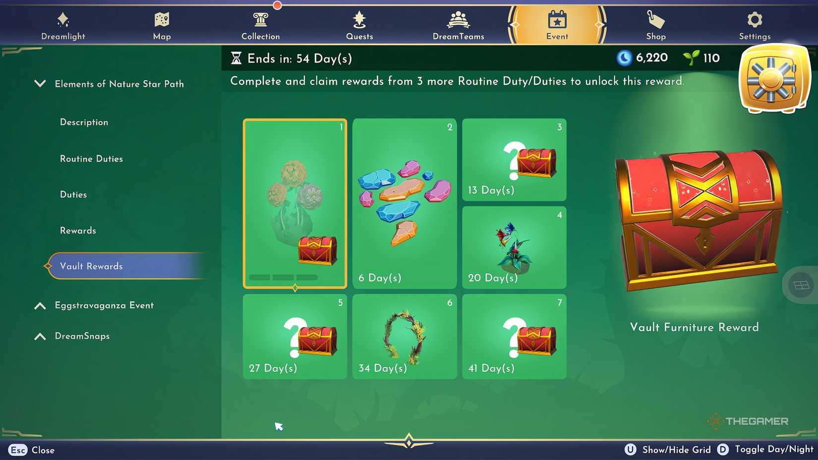 Disney Dreamlight Valley Vault rewards.