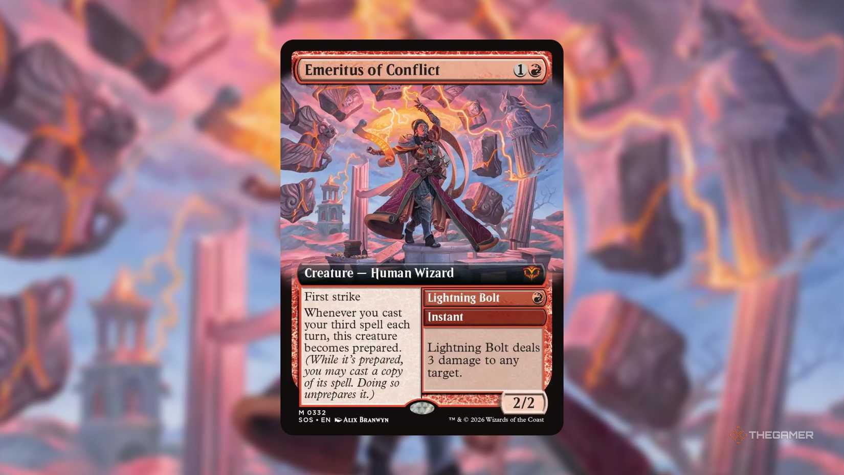 Emeritus of Conflict MTG card from Secrets of Strixhaven.