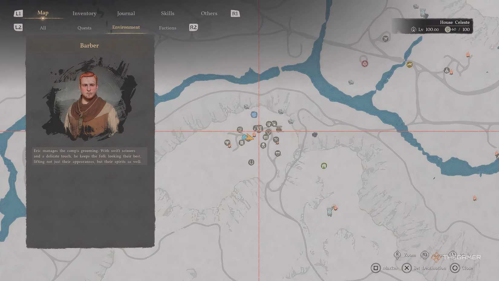 Eric's Crimson Desert map location for character customization after recruiting him.