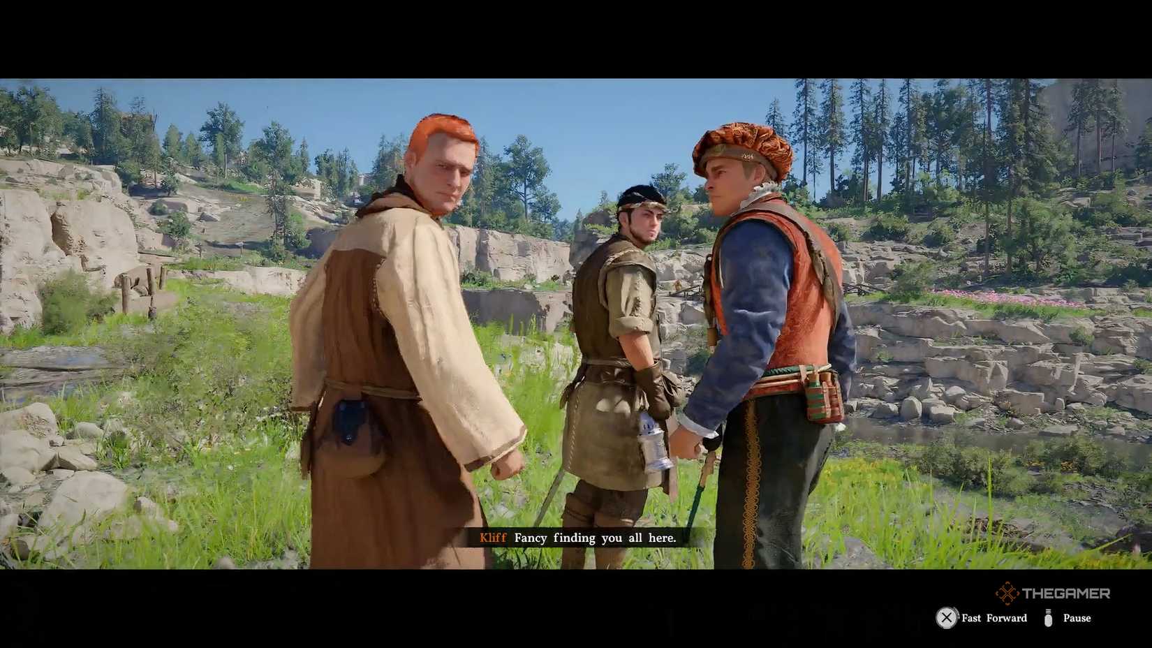 Finding Eric, Connor, and Oliver during Crimson Deserts' A Rumor at the Inksworth Bindery quest to unlock character customization.