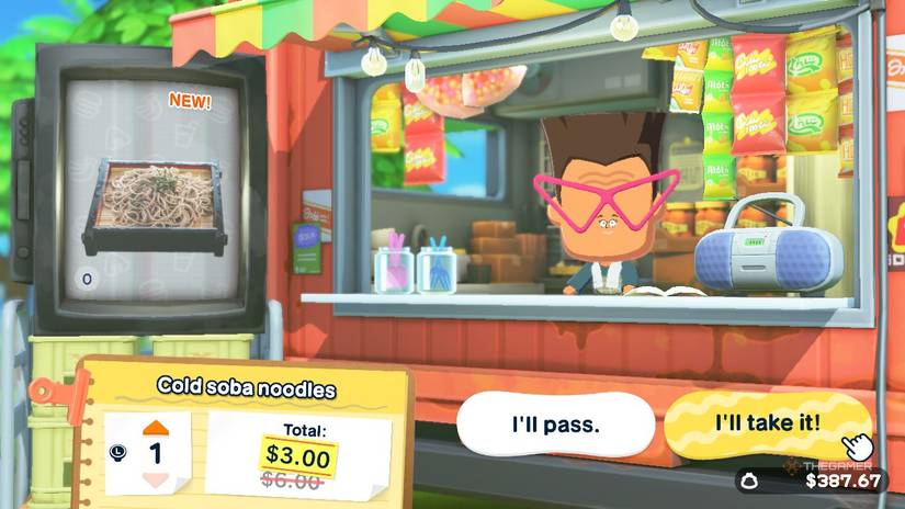 Food being sold at the Marketplace in Tomodachi Life Living the Dream.