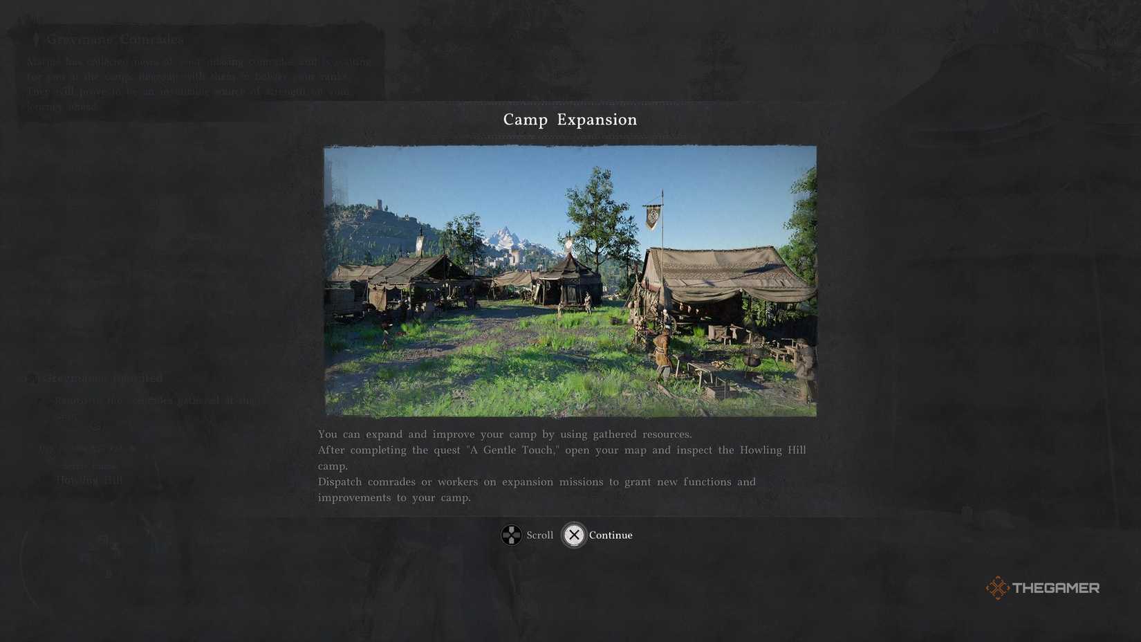 Fully unlockable dispatch mission after the camp expansion during the mission 