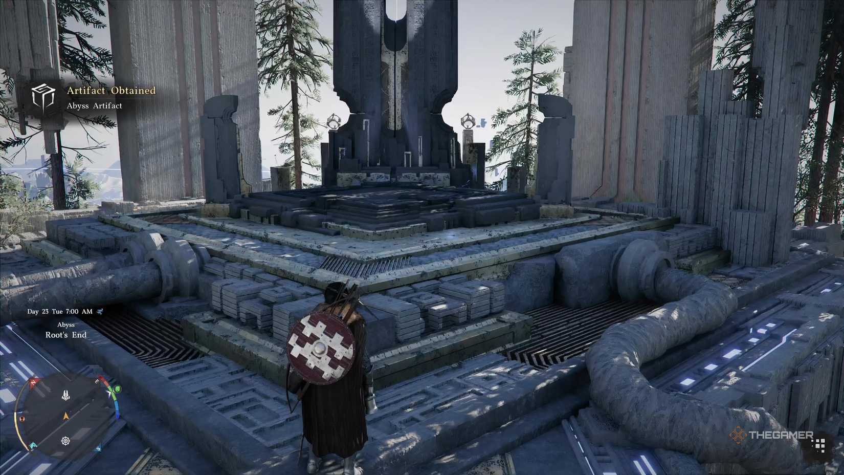 Get the Abyss Artifact after the Root's End Abyss puzzle quest in the Crimson Desert.