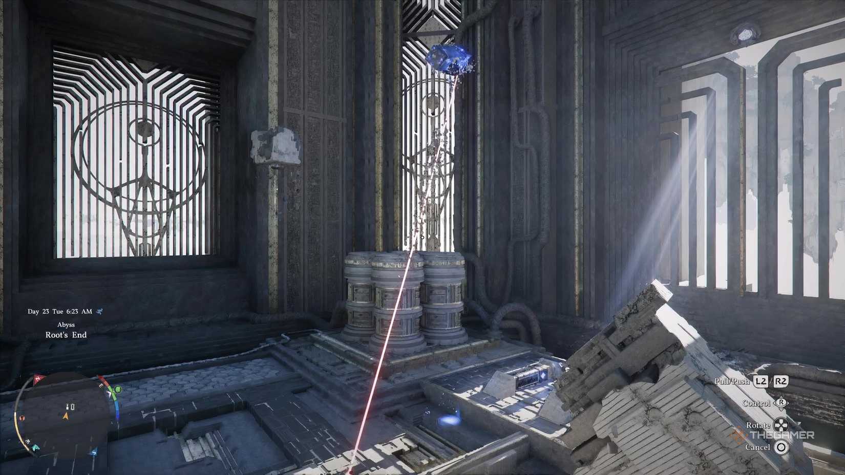 Grab the crystal for the power system in the Root's End Abyss puzzle mission in the Crimson Desert.-1