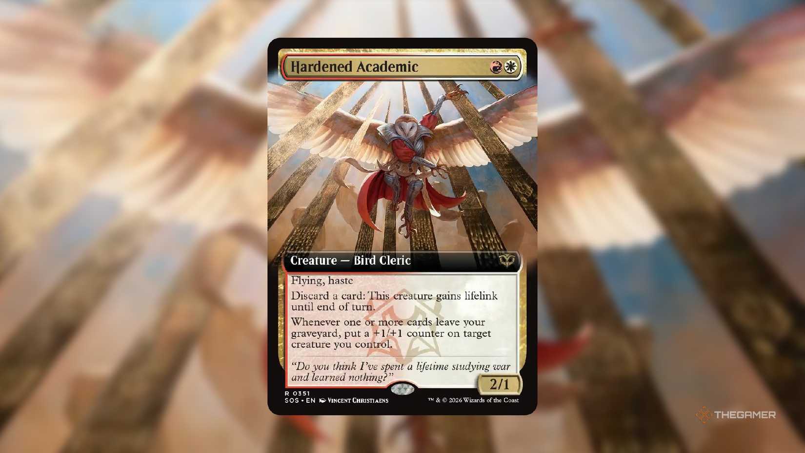 An enhanced academic MTG card from Secrets of Strixhaven.