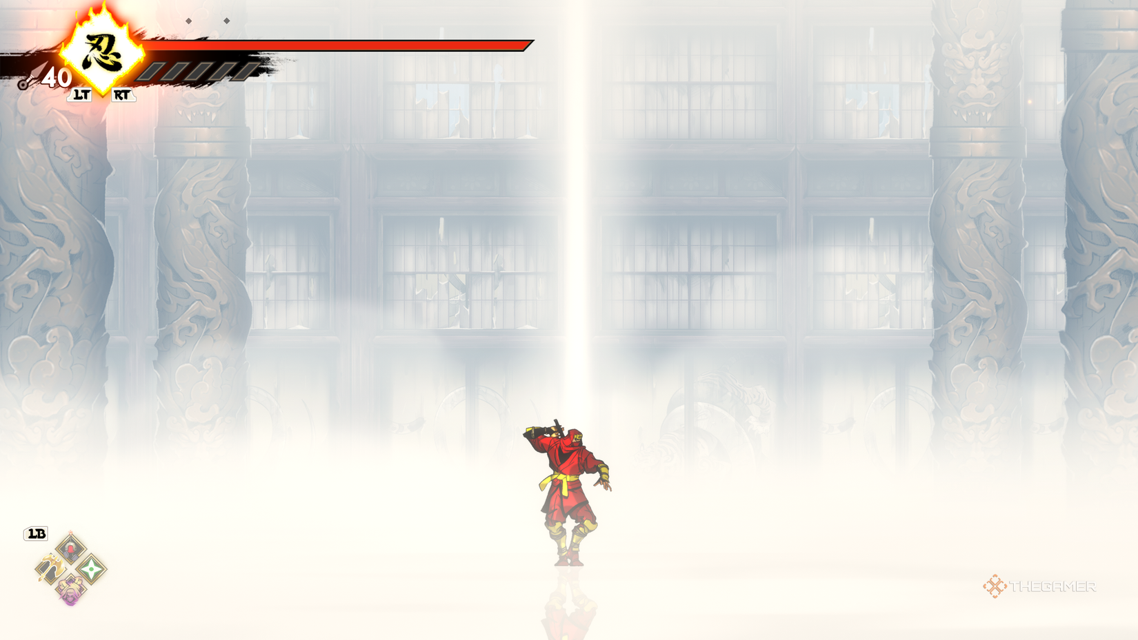 Joe Mushashi in an outfit inspired by Sonic's Dr Eggman in Shinobi: Art of Vengeance.