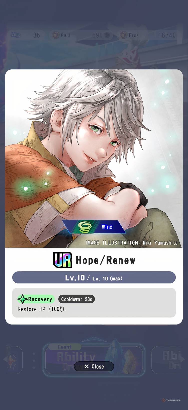 Hope/Renew UR Ability in Dissidia Duellum Final Fantasy.