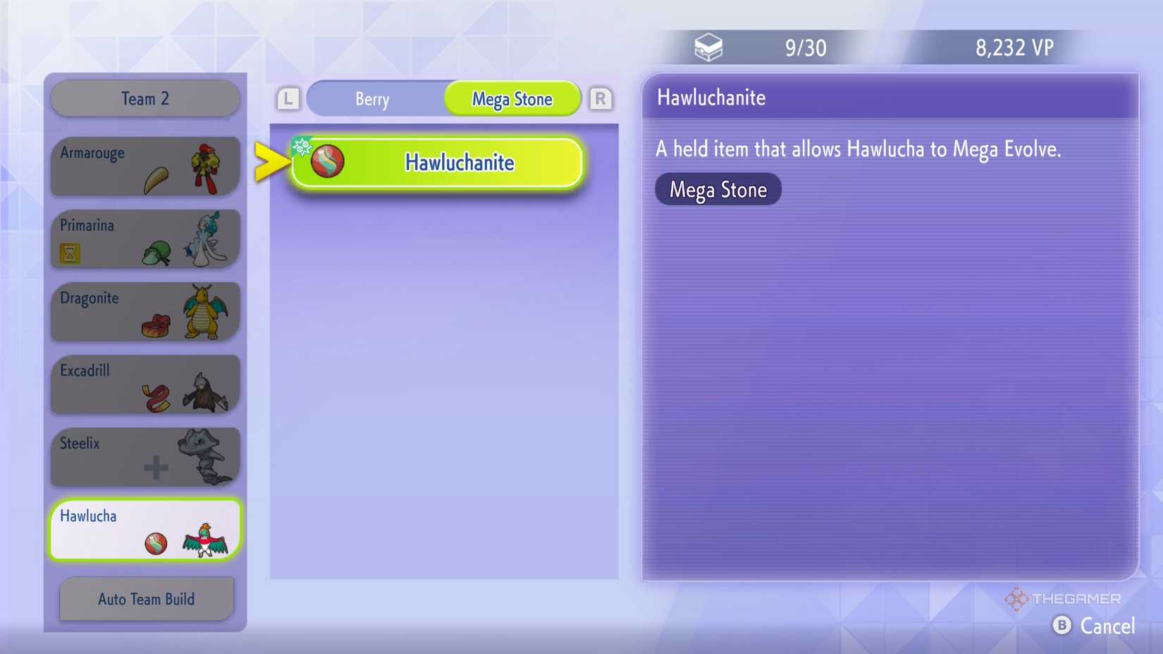 Equip the Mega Stone in Pokemon Champions.