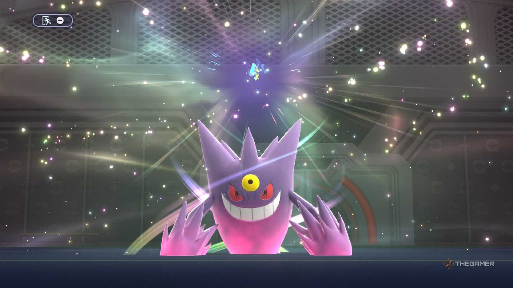 Gengar Mega Evolving in Pokemon Champions.