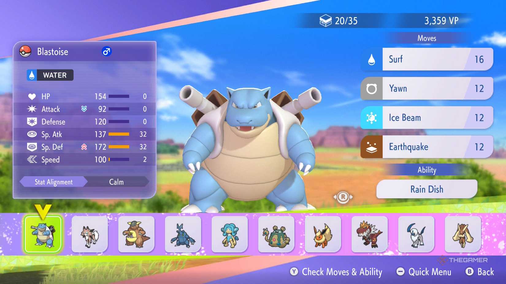 Roster Ranch selection of recruitable Pokemon in Pokemon Champions.