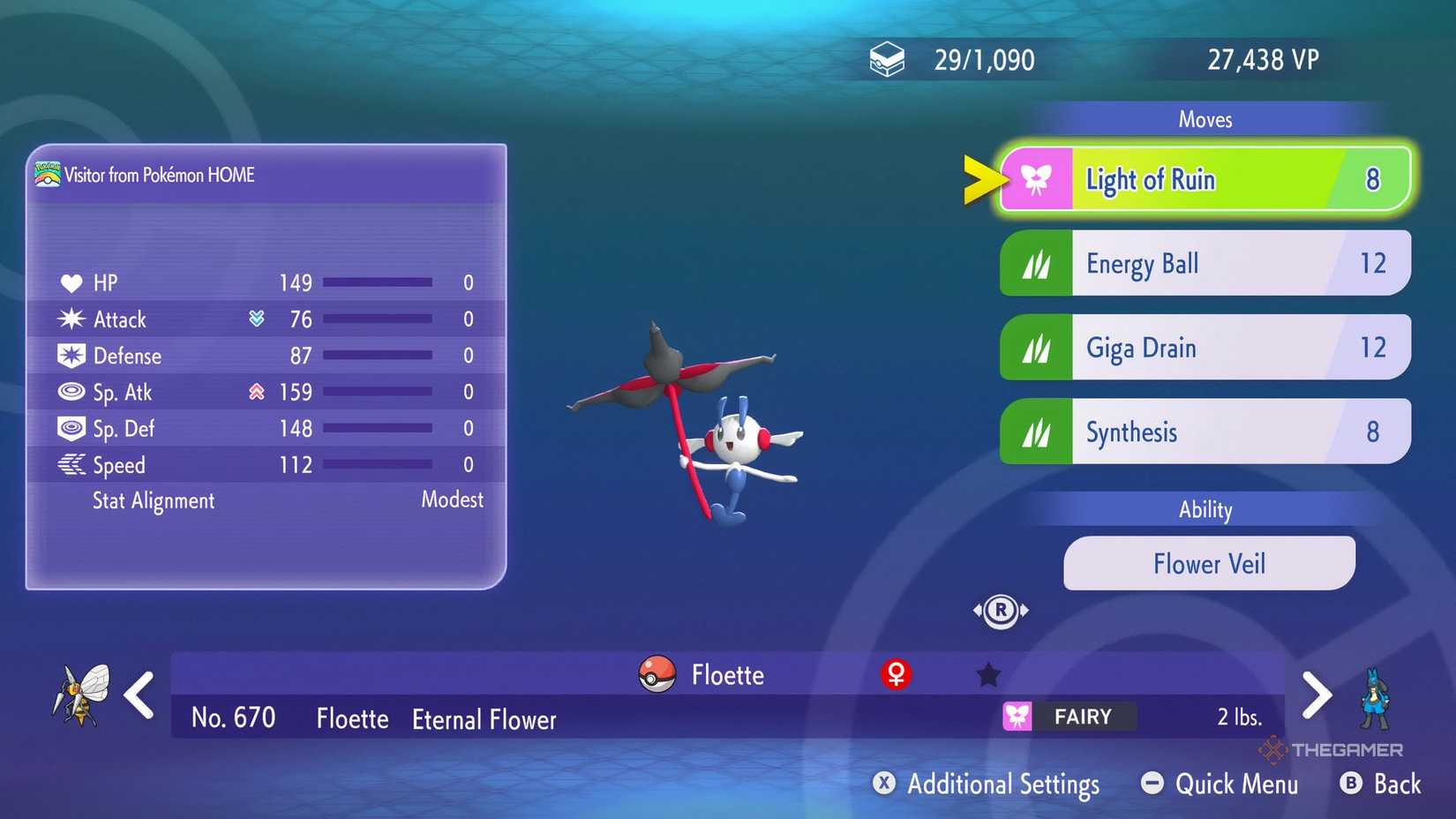 Eternal Flower Floette in Pokemon Champions.