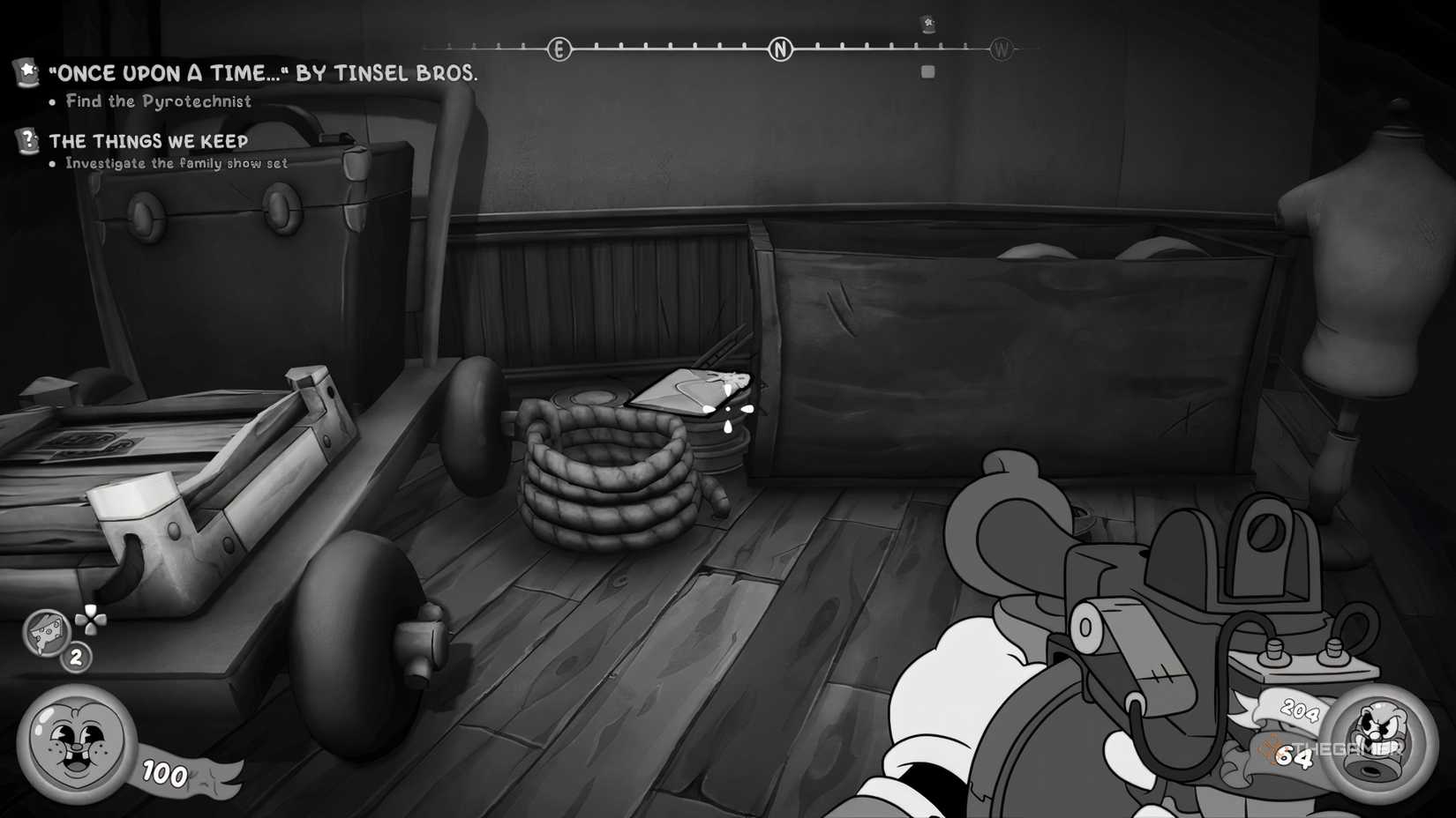 A letter sitting on some rope in Mouse: PI For Hire.