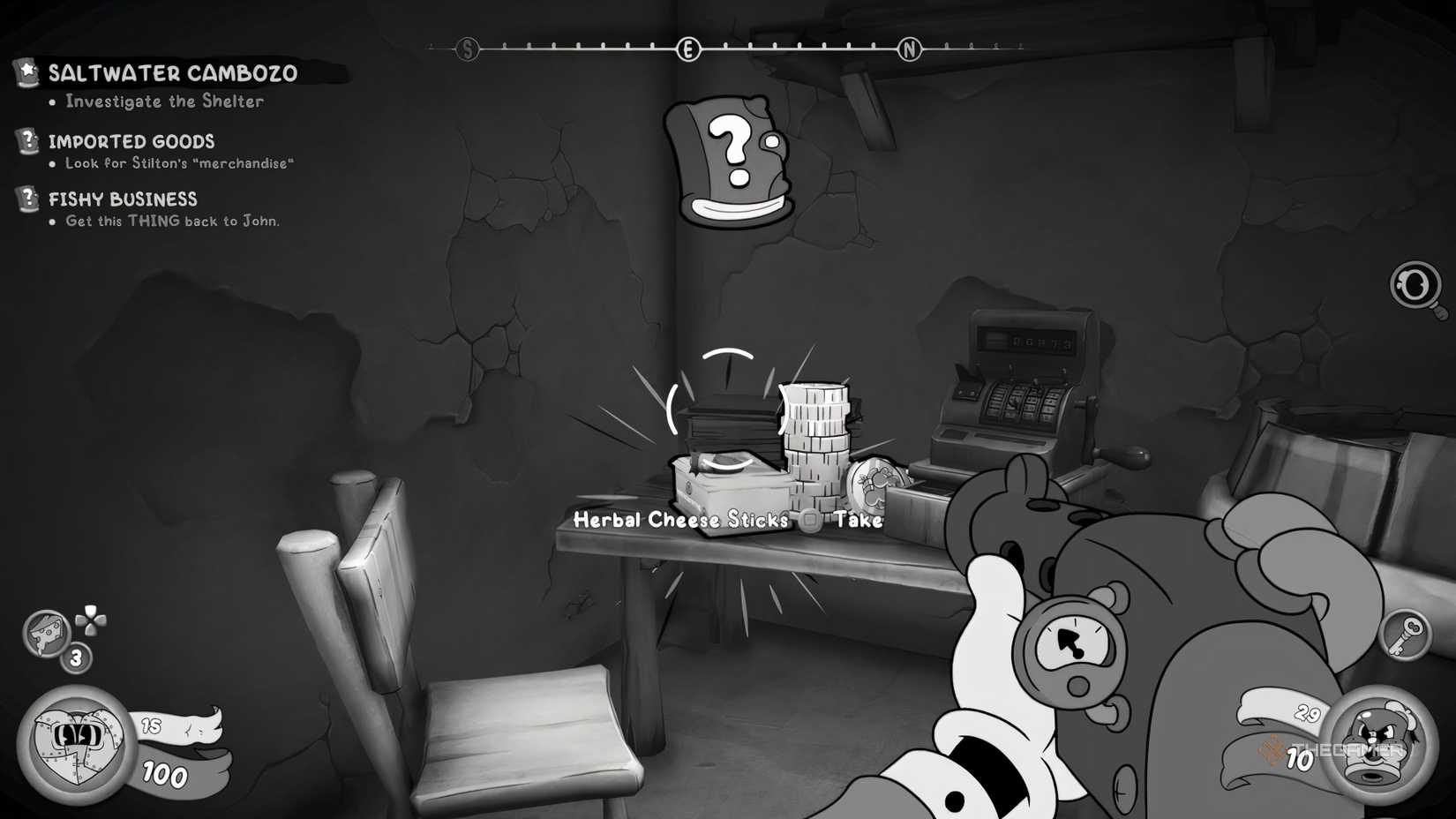 Players looking at herb cheese sticks in Mouse: PI For Hire.