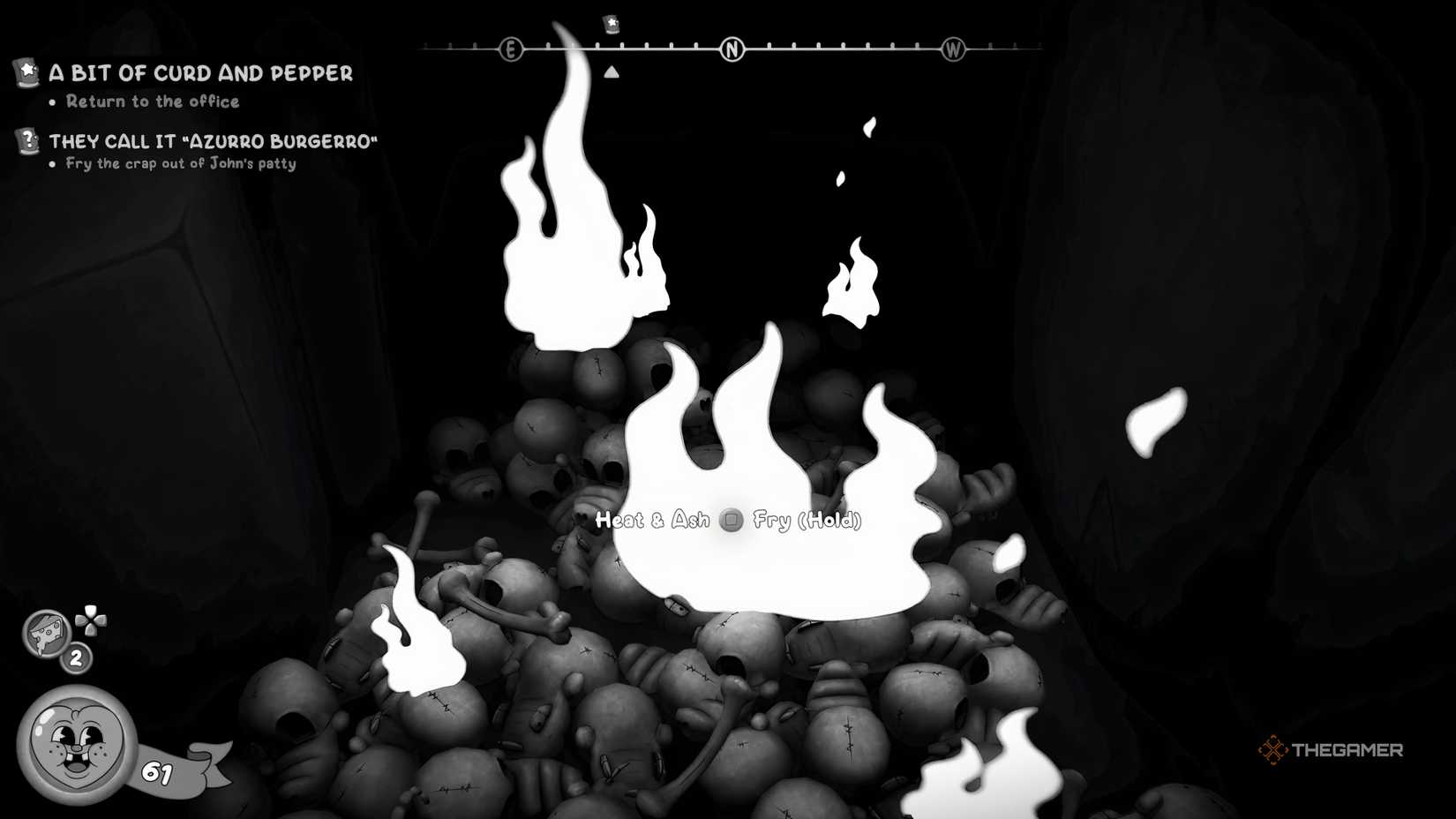Skeletons on fire in Mouse: PI For Hire.