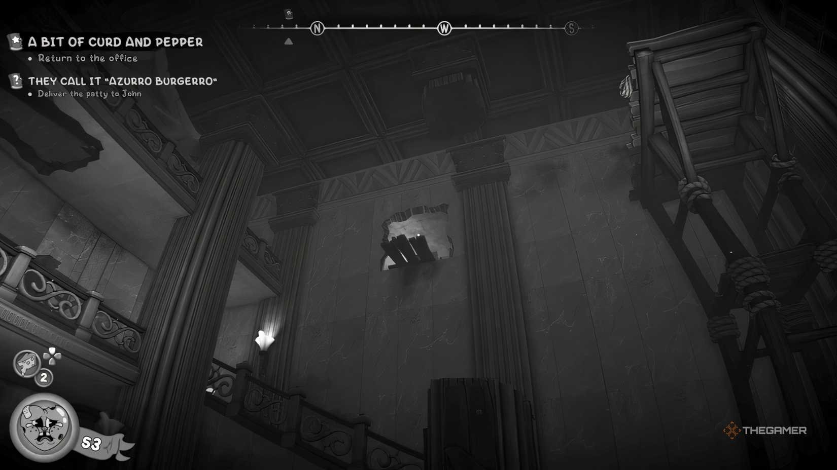 A hole in the wall in Mouse: PI For Hire.