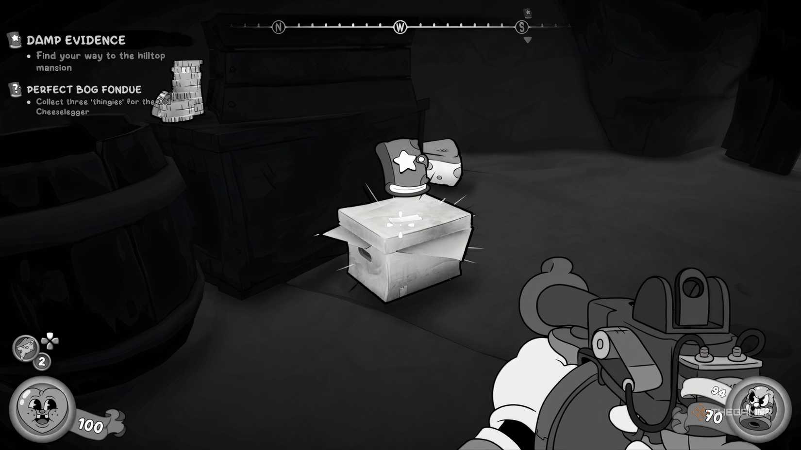A box of papers sitting on the ground in Mouse: PI For Hire.