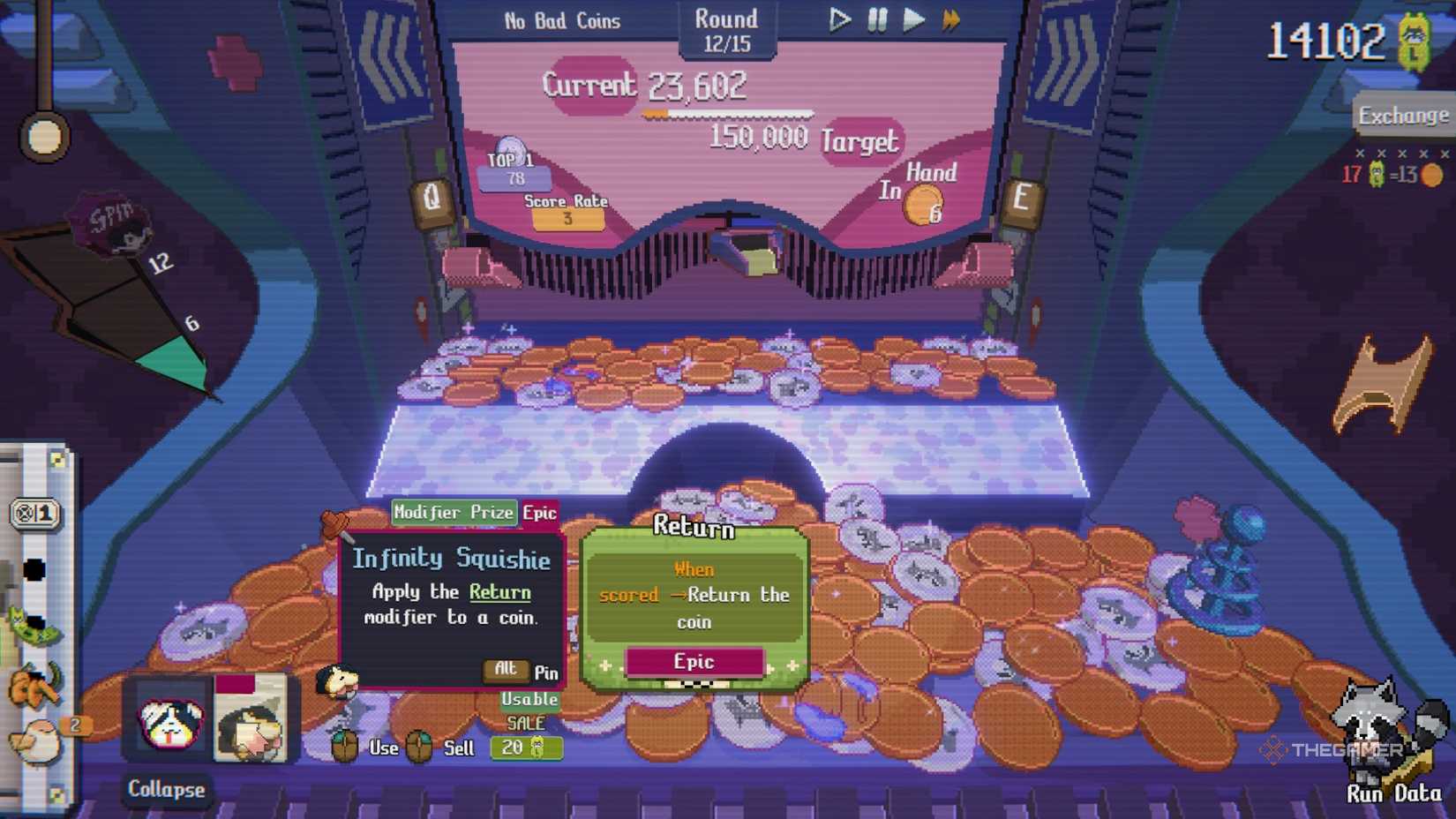 Infinity Squishie featured in Raccoin Coin Pusher.