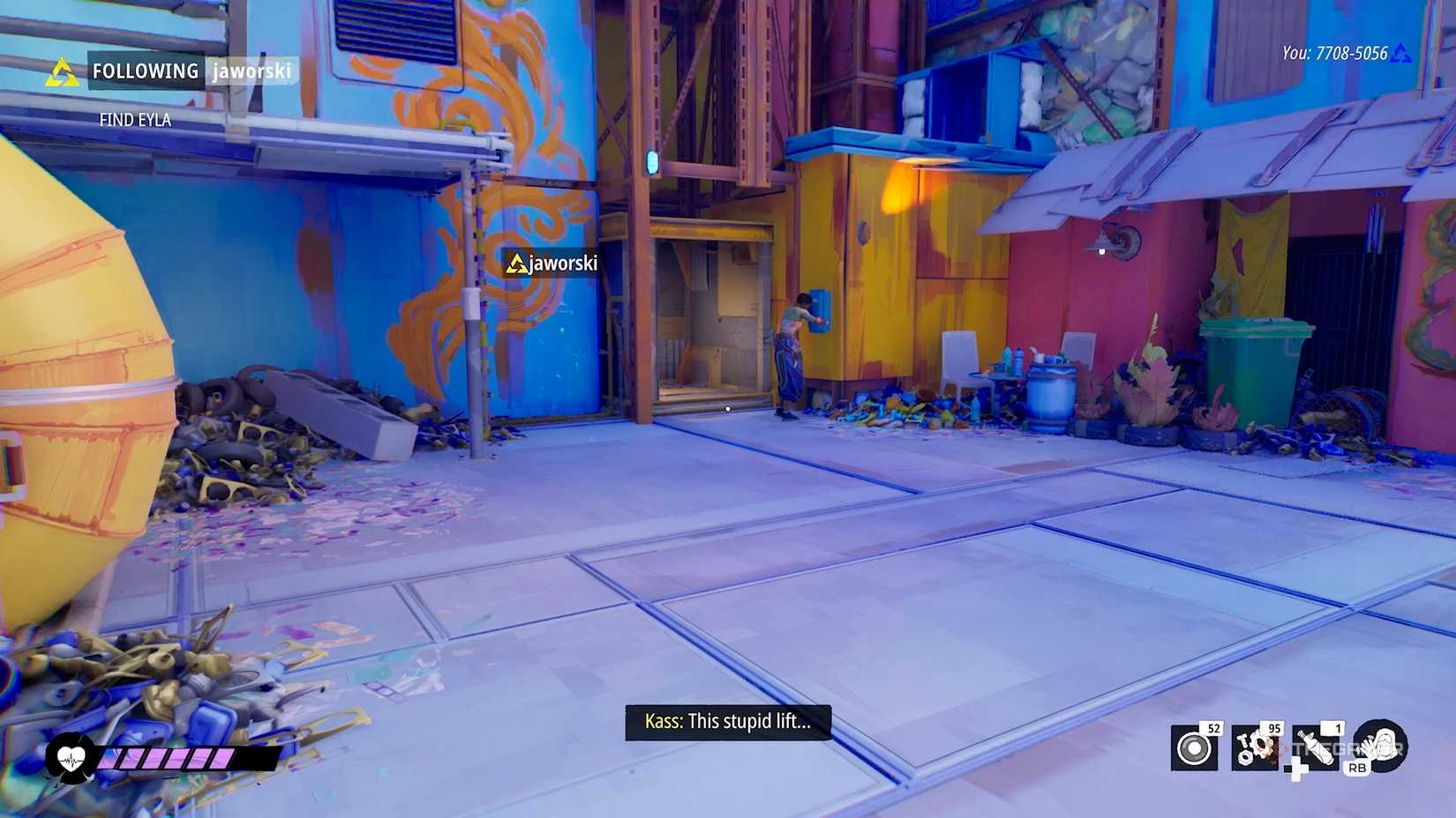 Kass at the main base elevator in Tides of Tomorrow.