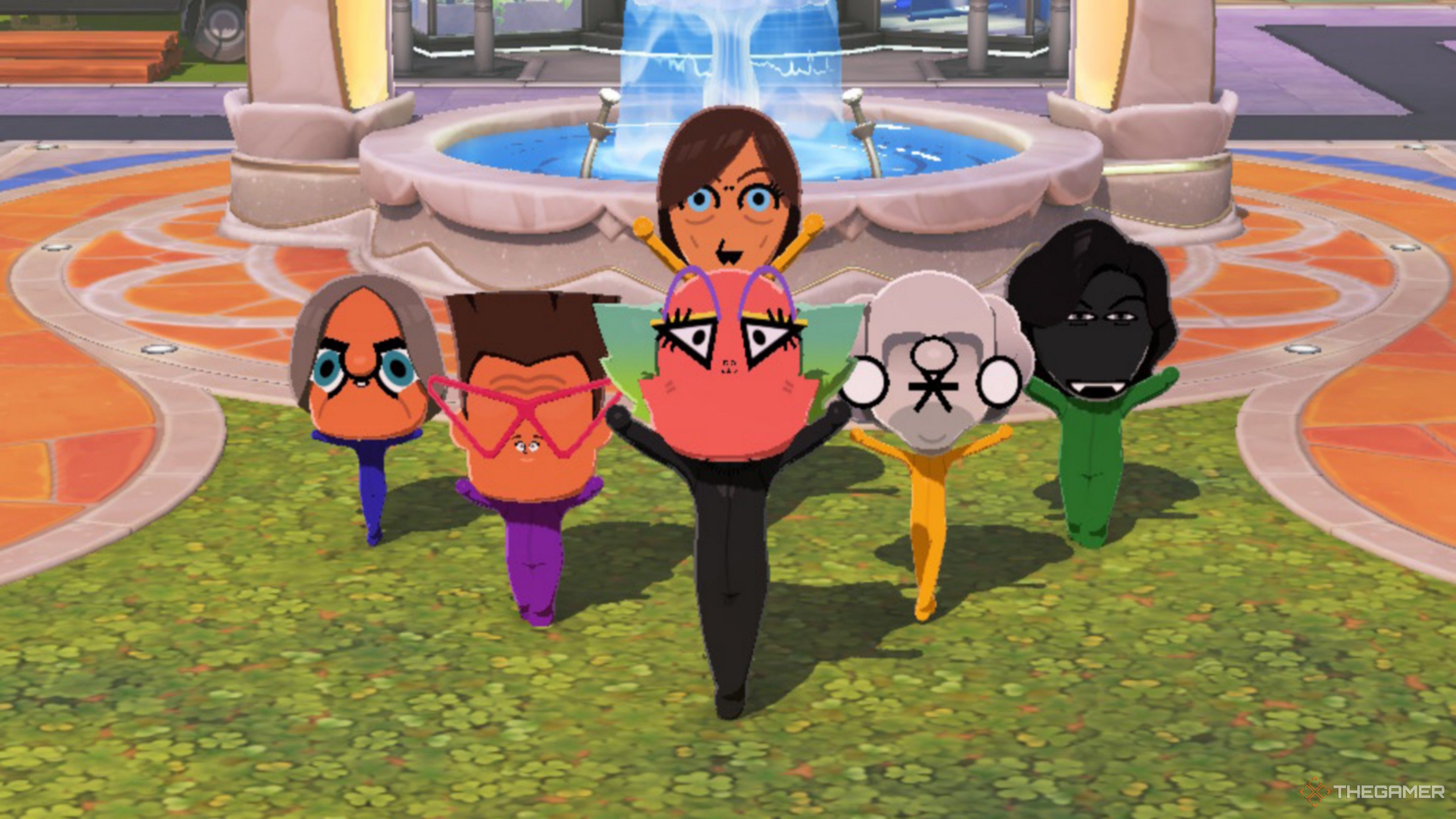 Miis as bowling pins in Tomodachi Life Living the Dream.