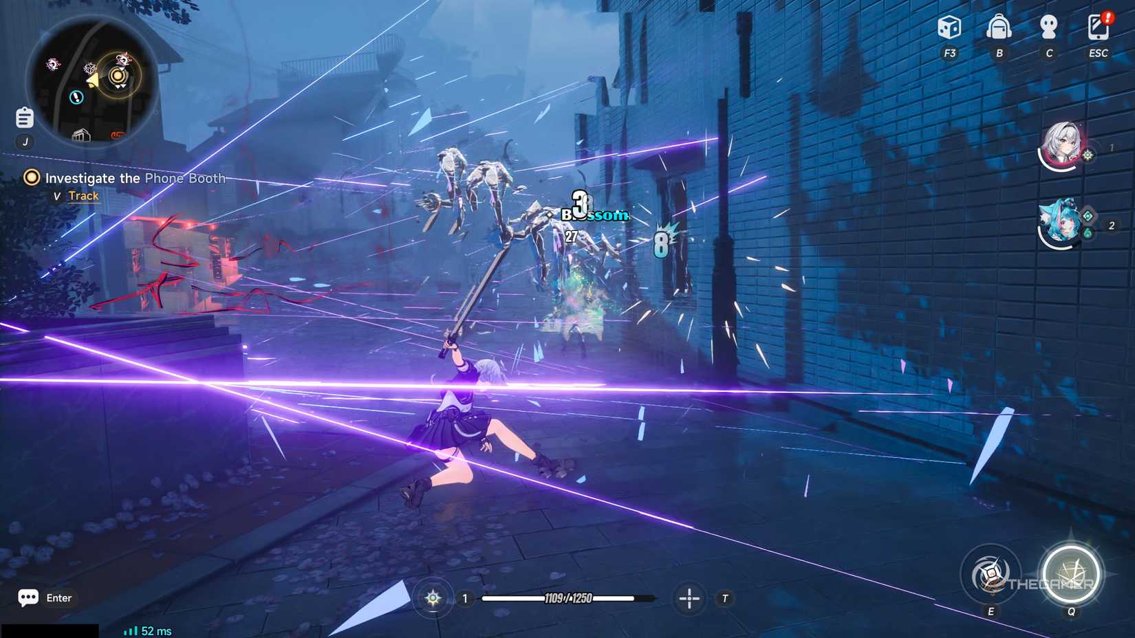 Esper Zero and Mint executing a Cosmos + Anima Esper Cycle attack, clashing both elements together for big damage in Neverness to Everness.