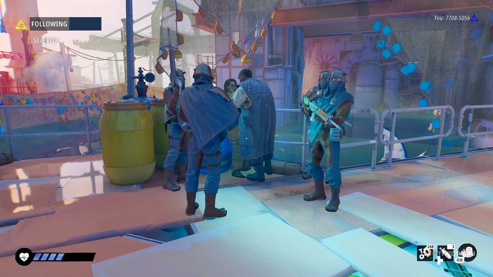 Obin threatens a guy in Tides of Tomorrow.