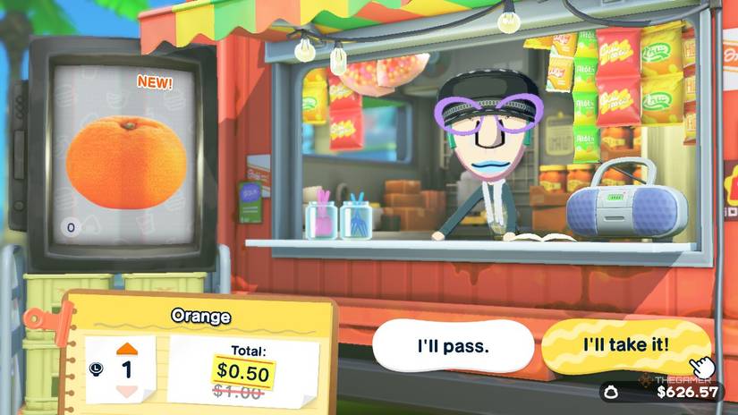 Oranges being sold at the Marketplace in Tomodachi Life Living the Dream.