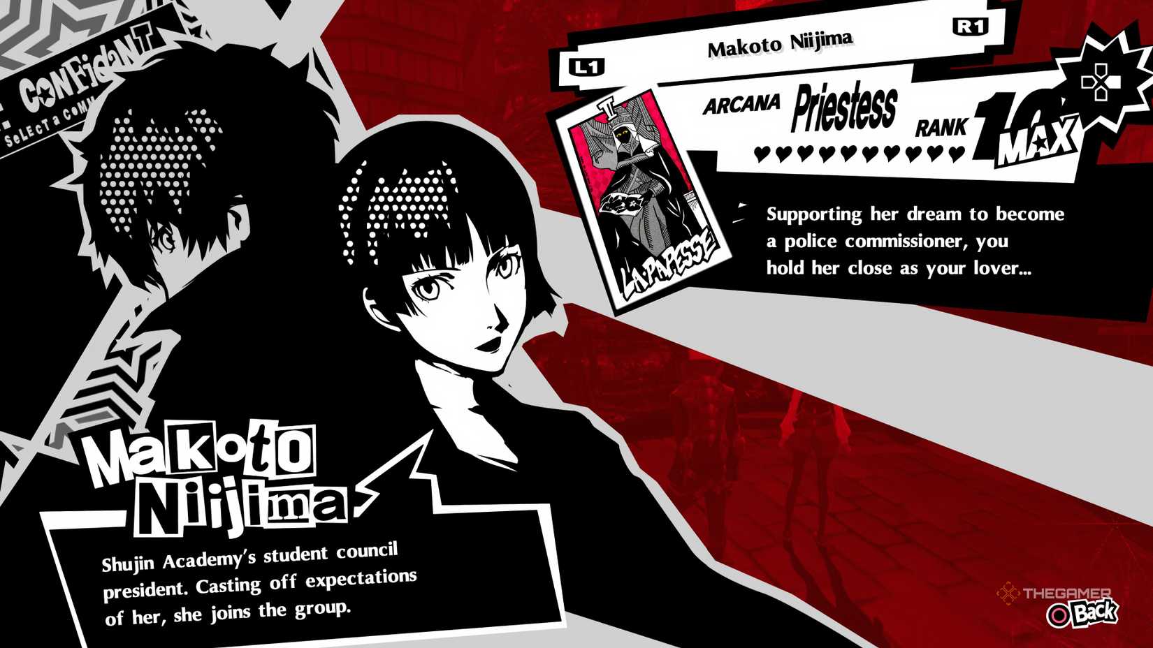 Niijima's Priestess Confidant in Persona 5 Royal.