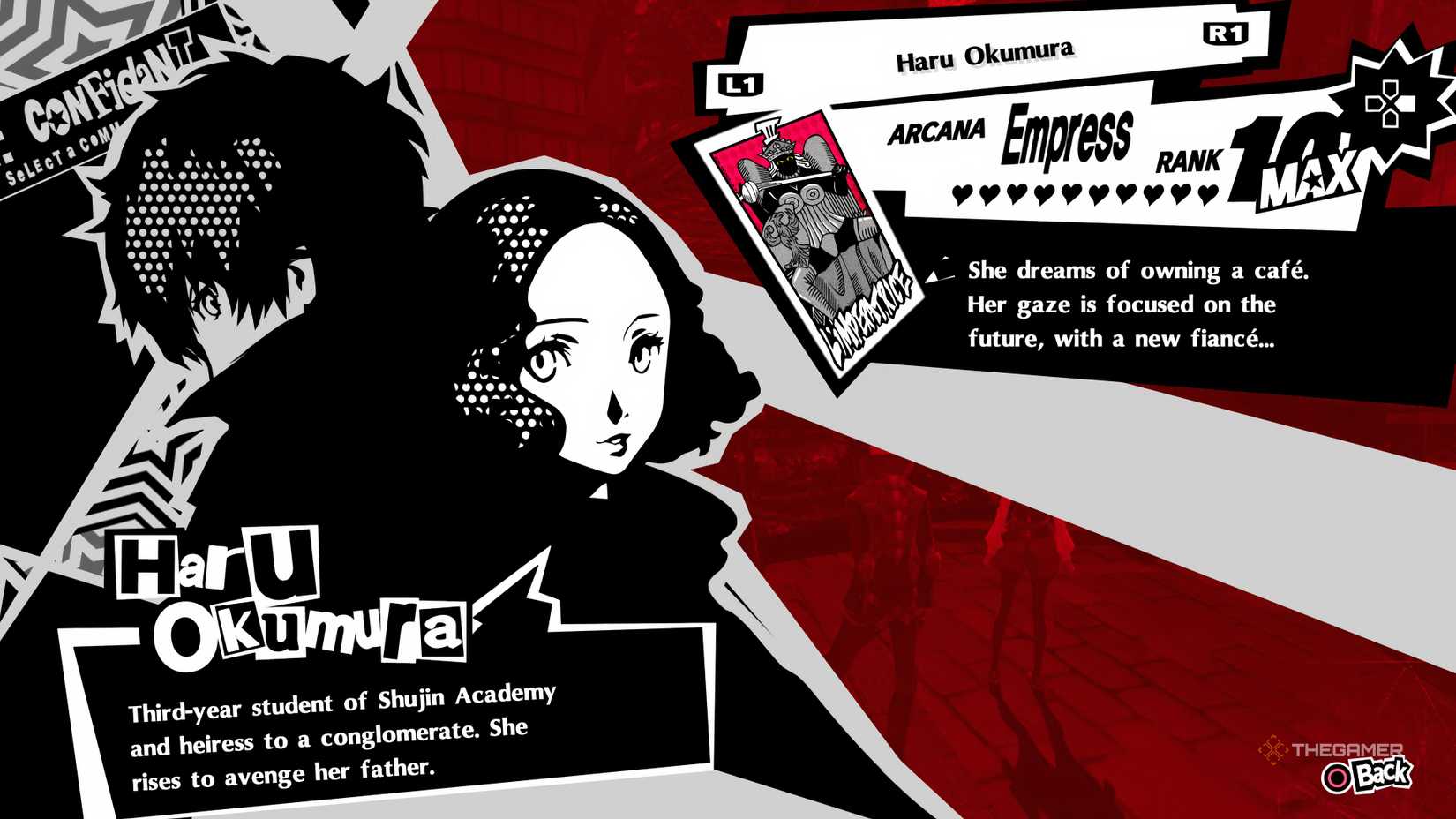 Okumura's Empress Confidant in Persona 5 Royal.