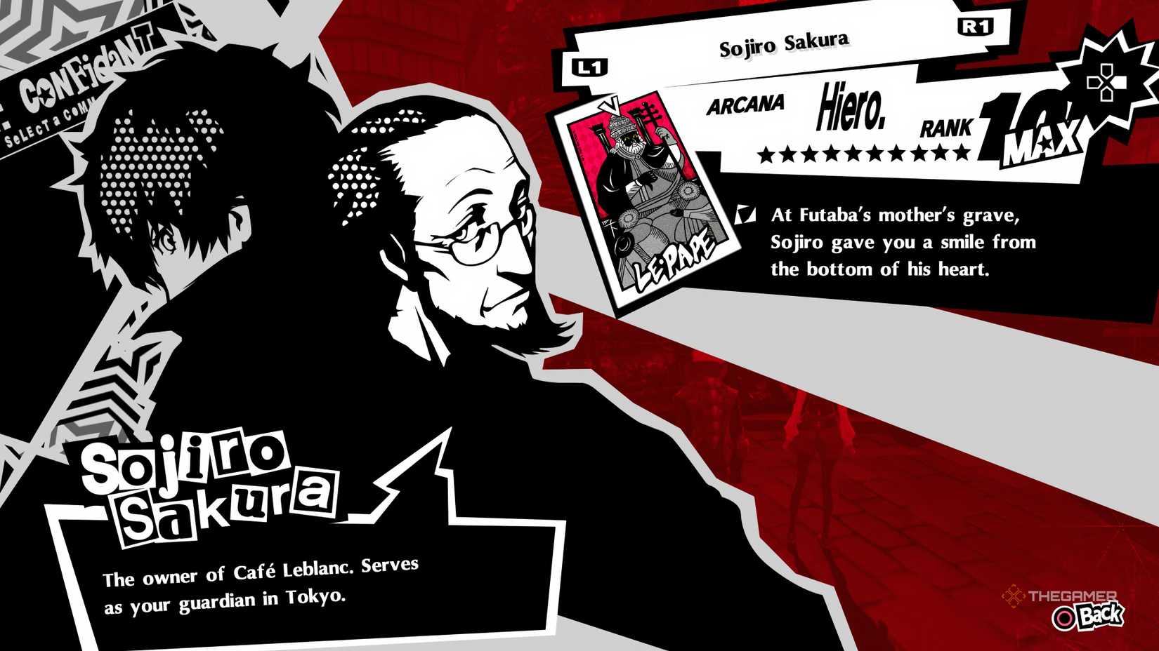 Sakura's Hierophant Confidant in Persona 5 Royal.