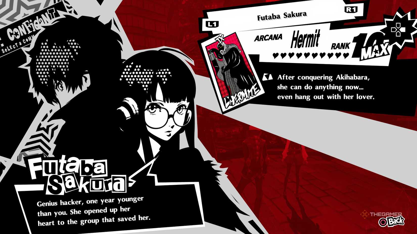 Sakura's Hermit Confidant in Persona 5 Royal.