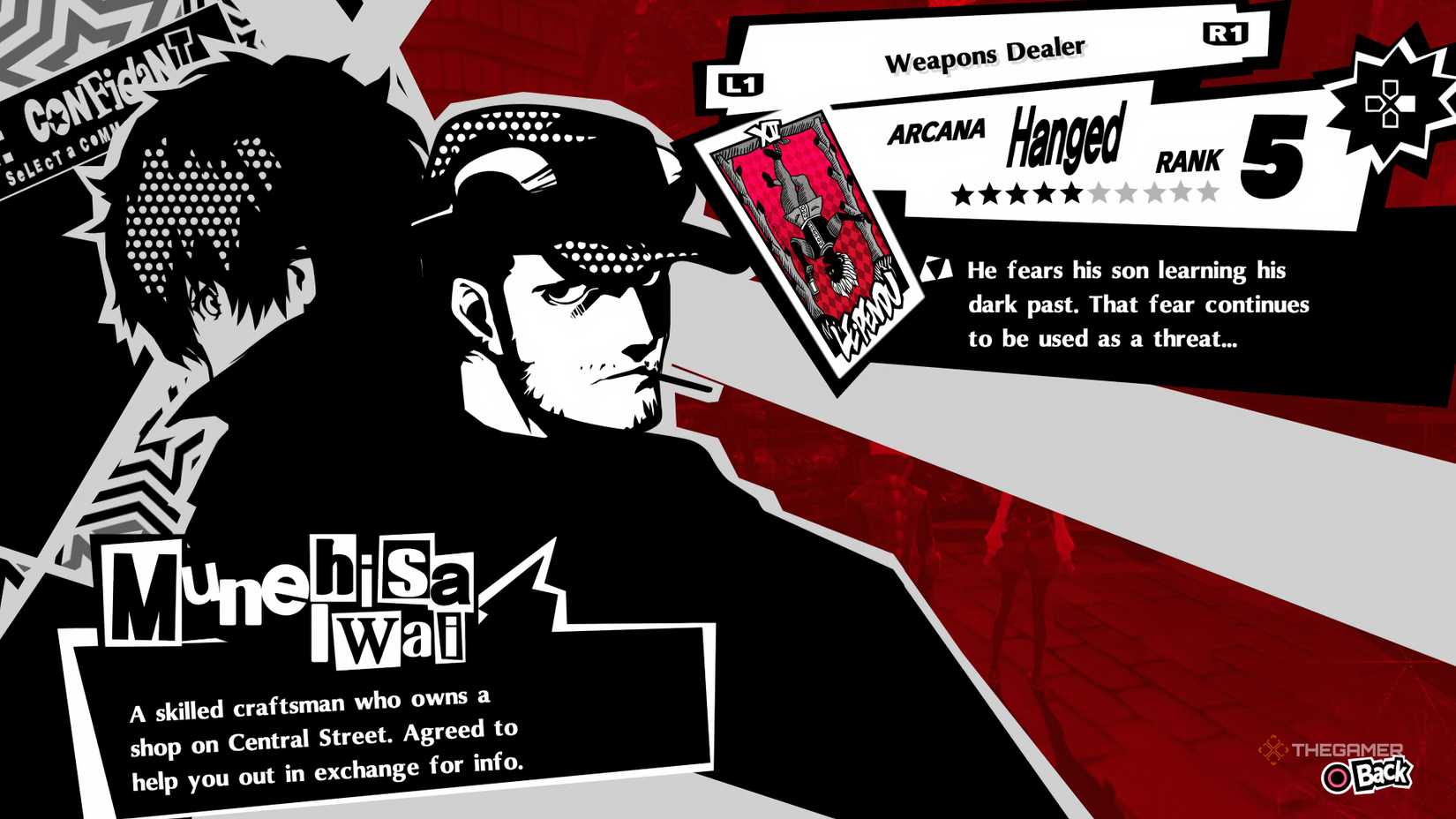 Iwai's Hanged Man Confidant in Persona 5 Royal.
