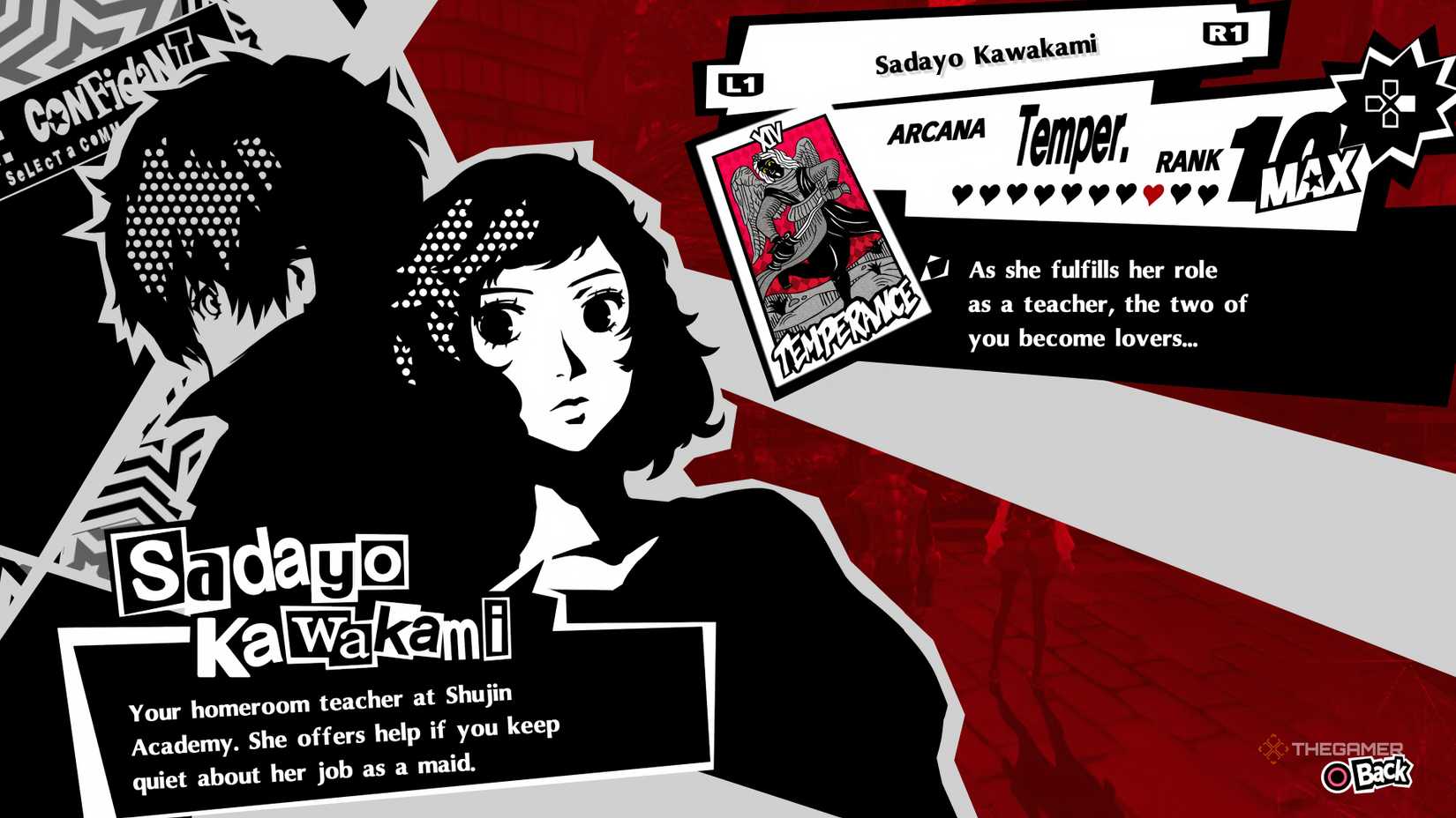 Kawakami's Temperance Confidant in Persona 5 Royal.