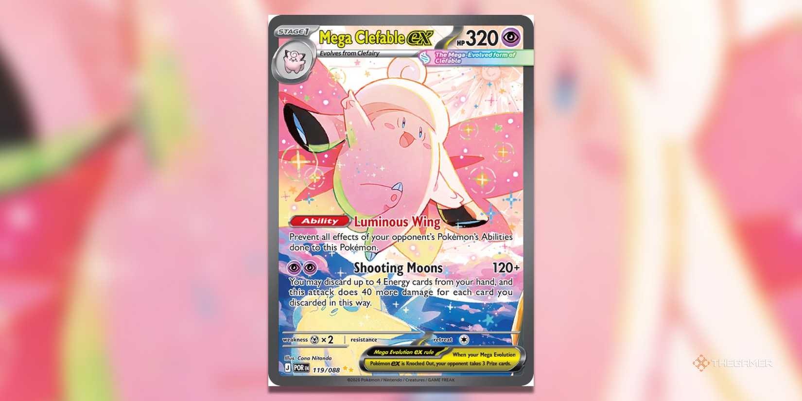Mega Clefable ex SIR from Perfect Order in the Pokemon TCG.